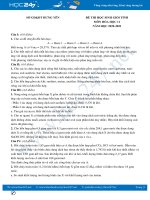 Đề thi chọn HSG tỉnh môn Hóa học 11 năm 2020 Sở GD&ĐT Hưng Yên