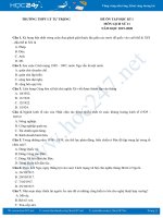 Đề ôn tập HK1 môn Lịch Sử 11 năm học 2019 - 2020 Trường THPT Lý Tự Trọng