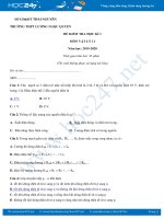 Đề kiểm tra HK1 môn Vật lý 11 năm học 2019-2020 có đáp án trường THPT Lương Ngọc Quyến