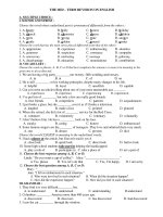 Đề cương ôn tập giữa học kì 1 môn Tiếng Anh lớp 11 năm 2020-2021 - Trường THPT Tôn Thất Tùng