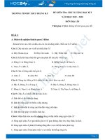 Đề kiểm tra chất lượng HK1 môn Địa lý 8 năm 2019-2020 - Trường PTHDTBT THCS Trung Hà có đáp án