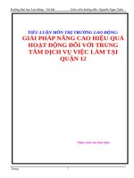 Tiểu luận (môn Thị trường lao động) Thực trạng và giải pháp cho hoạt động Dịch vụ việc làm ở Quận 12 giai đoạn 2008-2010
