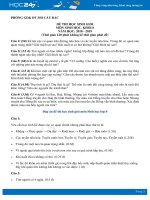 Đề thi chọn HSG môn Sinh học 8 năm 2019-2020 - Phòng GD&ĐT Mỏ Cày Bắc có đáp án