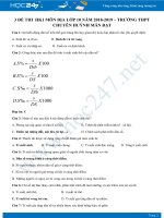 Đề thi HK1 môn Địa lớp 10 năm 2018-2019 - Trường THPT Chuyên Huỳnh Mẫn Đạt