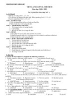 Đề cương ôn tập học kì 1 môn Tiếng Anh lớp 10 năm 2020-2021 - Trường THPT Uông Bí