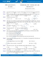 Đề kiểm tra 1 tiết Chương 2 ĐS & GT 11 năm học 2019 - 2020 có đáp án Trường THPT Lạng Giang số 1