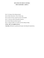 Đề cương ôn tập học kì 2 môn Công nghệ lớp 11 năm 2020-2021 - Trường THPT Lý Thường Kiệt (Phần điện)