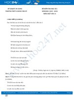 Đề kiểm tra HK2 năm 2020 môn Ngữ Văn 11 - Trường THPT Lương Văn Cù