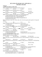 Đề cương ôn tập học kì 2 môn Hóa học lớp 12 năm 2019-2020 - Trường THPT Thượng Cát