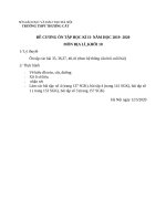 Đề cương ôn tập học kì 2 môn Địa lí lớp 10 năm 2019-2020 - Trường THPT Thượng Cát