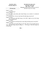 Đề thi học kì 2 môn Vật lí lớp 8 năm 2019-2020 có đáp án - Trường THCS Nguyễn Thị Lựu