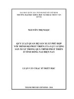 Quy luật quan hệ sản xuất phù hợp với trình độ phát triển của lực lượng sản xuất trong quá trình phát triển ở tỉnh đồng nai hiện nay     