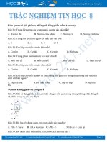 Bài tập trắc nghiệm về các phần mềm môn Tin học 8 năm 2019