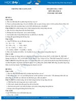 Bộ 7 đề kiểm tra 1 tiết môn Hóa học 8 năm 2019-2020 Trường THCS Long Sơn