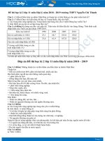 Đề thi HK2 môn Địa lớp 11 năm 2018-2019 - Trường THPT Nguyễn Chí Thanh