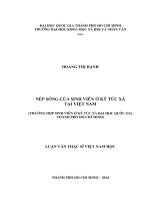 Nếp sống của sinh viên ở ký túc xá tại việt nam (trường hợp sinh viên ở ký túc xá đại học quốc gia tp  hồ chí minh)     