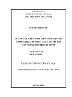 Tương tác giữa sinh viên với sinh viên trong học tập theo học chế tín chỉ tại thành phố Hồ Chí Minh