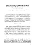 Kết quả nghiên cứu và chuyển giao công nghệ lĩnh vực công nghiệp rừng giai đoạn 2011-2020 và định hướng đến 2030