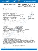Đề kiểm tra HK2 môn Hóa học 9 năm 2018 - 2019 Phòng GDĐT Quảng Xương