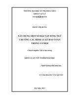 Luận văn tốt nghiệp xây dựng một số bài tập song ngữ chương các định luật bảo toàn trong cơ học 