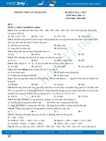 Bộ 3 đề kiểm tra 1 tiết môn Hóa học 11 năm 2020 Trường THPT Lê Thánh Tôn