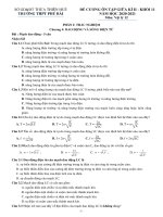 Đề cương ôn tập giữa học kì 2 môn Vật lí lớp 12 năm 2020-2021 - Trường THPT Phú Bài
