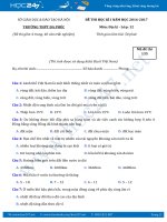 Đề thi học kì 1 môn Địa Lý 12 - Trường THPT Đa Phúc