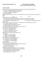 Đề cương ôn tập học kì 2 môn Sinh học lớp 10 năm 2019-2020 - Trường THPT Thượng Cát