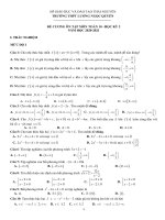 Đề cương ôn tập học kì 2 môn Toán lớp 10 năm 2020-2021 - Trường THPT Lương Ngọc Quyến