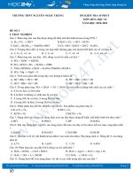 Bộ 2 đề kiểm tra 45 phút môn Hóa học 10 năm 2020 Trường THPT Nguyễn Ngọc Thăng