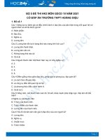 Bộ 5 đề thi HK2 môn GDCD 10 có đáp án năm 2021 Trường THPT Hoàng Diệu