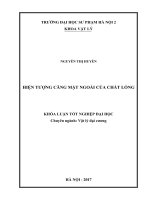 Luận văn tốt nghiệp hiện tượng căng mặt ngoài của chất lỏng 