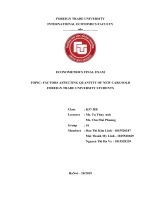 Econometrics final exam; factors affecting quantity of new cars sold foreign trade university students 
