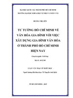 Tư tưởng hồ chí minh về văn hóa gia đình với việc xây dựng gia đình văn hóa ở thành phố hồ chí minh hiện nay     