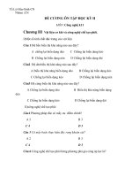 Đề cương ôn tập học kì 2 môn Công nghệ lớp 11 năm 2019-2020 - Trường THPT Yên Lãng