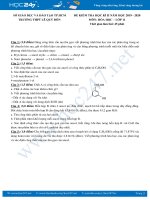 Đề thi HK2 năm 2020 môn Hóa học 11 Trường THPT Lê Quý Đôn