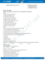 Đề kiểm tra 45 phút môn Hóa học 8 năm 2020 Trường THCS Chu Văn An