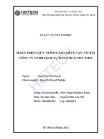 Hoàn thiện quy trình giao nhận vận tải tại công ty TNHH dịch vụ hàng hóa Con Thoi