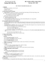 Đề cương ôn tập học kì 2 môn Tiếng Anh lớp 11 năm 2019-2020 - Trường THPT Phúc Thọ