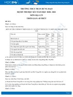 Bộ đề thi HK1 môn Địa lí 9 năm 2020 - Trường THCS Trần Hưng Đạo có đáp án