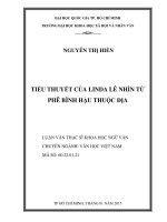 Tiểu thuyết của linda lê nhìn từ phê bình hậu thuộc địa     