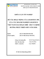 Hoạt động của logistics 3PL của các doanh nghiệp logistics Việt Nam giai đoạn 2008 2012 và định hướng phát triển đến năm 2020