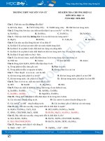 Đề kiểm tra Chương điện li môn Hóa học 11 năm 2020 Trường THPT Nguyễn Văn Cừ