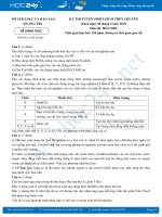 Đề và đáp án kì thi tuyển sinh lớp 10 môn Hóa THPT Chuyên - Tỉnh Quảng Trị