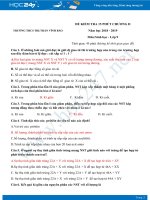 Đề kiểm tra 15 phút Chương Nhiễm sắc thể Sinh học 9 - Trường THCS Thị Trấn Vĩnh Bảo có đáp án