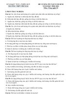 Đề cương ôn tập học kì 2 môn Công nghệ lớp 10 năm 2020-2021 - Trường THPT Phú Bài