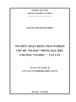 Tổ chức hoạt động trải nghiệm chủ đề “xe đạp” trong dạy học chương cơ học – vật lí 8  