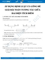 Áp dụng Định luật Cu-lông để giải bài toán tương tác giữa hai điện tích điểm năm 2020