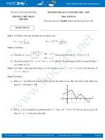 Đề kiểm tra 1 tiết Chương 2 Đại số 10 năm 2018 có đáp án - Trường THPT Đoàn Thượng
