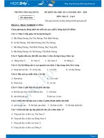 Đề kiểm tra HK1 môn Địa lý lớp 7 năm 2019-2020 - Trường THCS Đại Hùng có đáp án